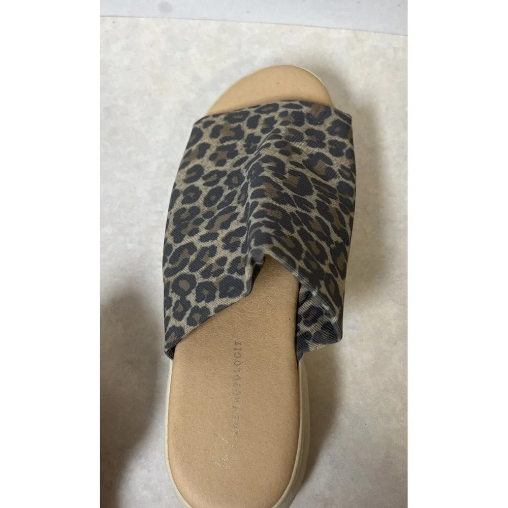 Anthropologie Platform Slides Cady Sport Animal Print Size 8